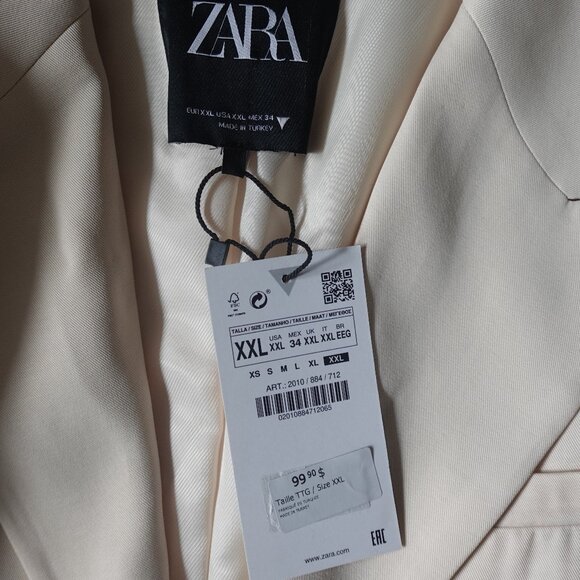 NWT Zara Cream Jacket Blazer - Picture 7 of 13